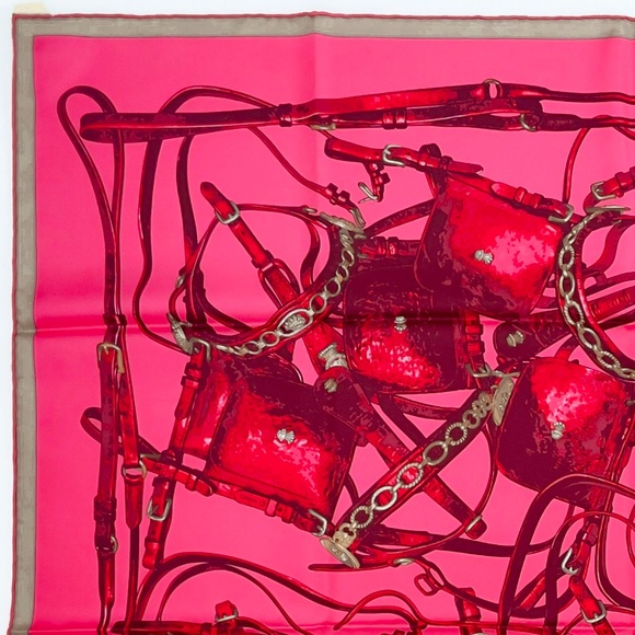 NWT Hermes Scarf Carré 90 “Brides Rebelles” in Rose/Prune/Beige - Picture 5 of 8